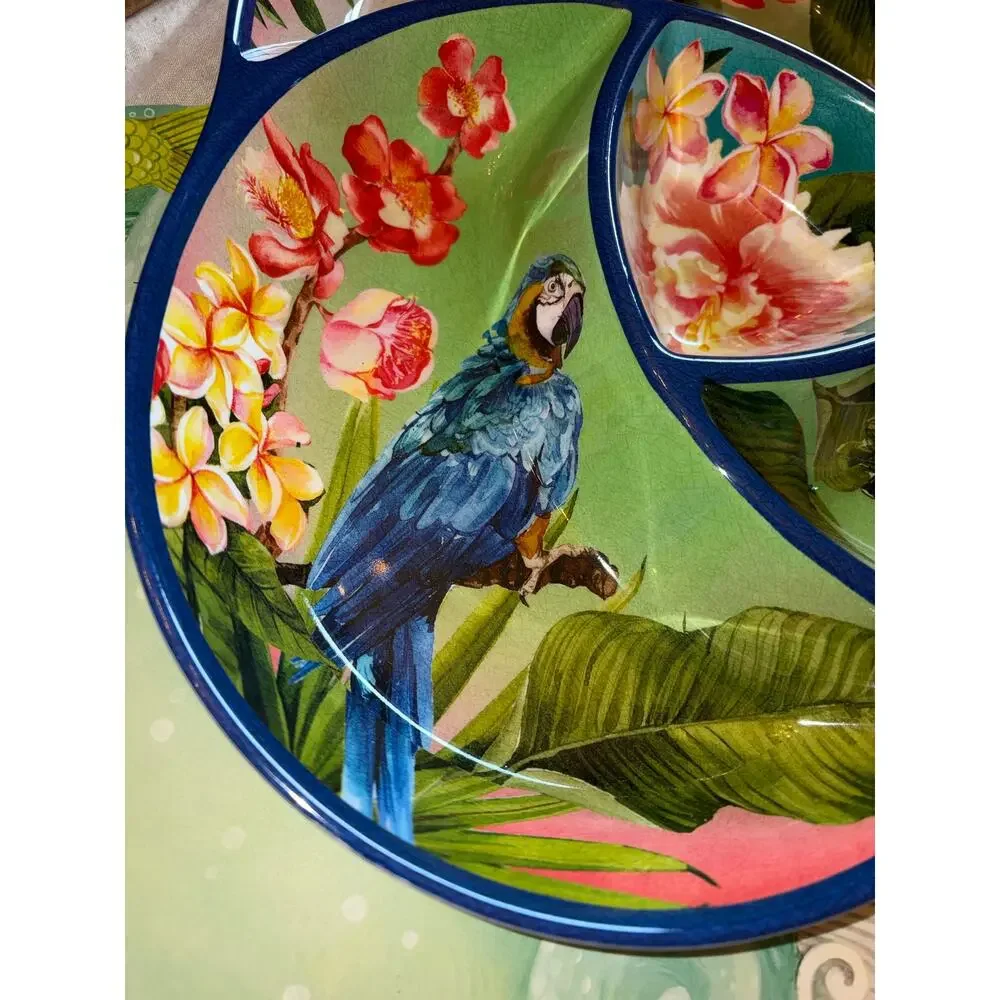 Tommy Bahama Melamine Tropical Divided Serving Platter